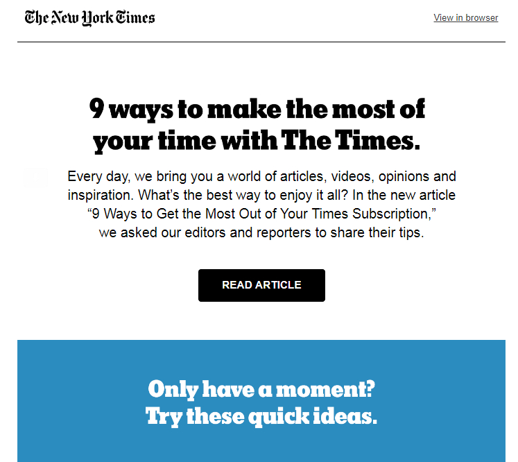 Sample Email from The New York Times
