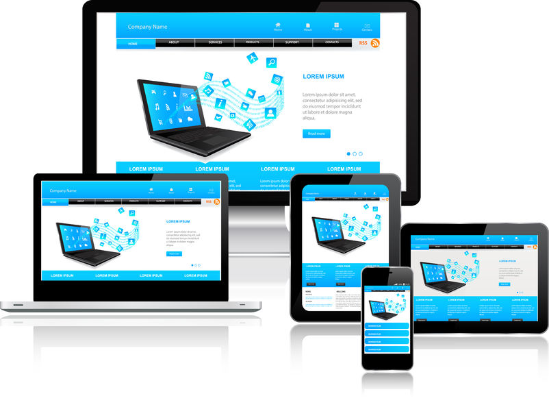 responsive website template on multiple devices